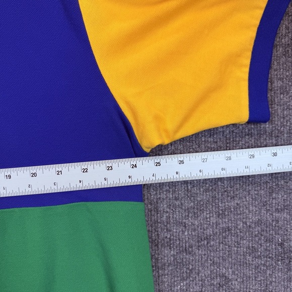 Polo Ralph Lauren Mesh Color Block Polo Shirt Men XLT Pique Big Orange Pony - Picture 12 of 12